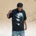 Summer Chinese Trend Brand American Style Washed Star Distressed Print Loose Fit Couple T-Shirt_viptrois.com