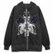 Street Hip-Hop Angel Butterfly Print Black Zipper Hoodie 2022 Y2K Harajuku Jacket Sweatshirt For Women_viptrois.com