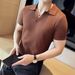 Men's Knitted Hollow V-Neck Polo Shirt - Summer Thin & Breathable | Slim Fit Lapel Design | High-End Fashion Knitwear_viptrois.com