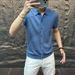 Men's Clothing Trend Comfortable Solid Color Lapel Polo Shirt Casual Versatile Simple T Shirt_viptrois.com