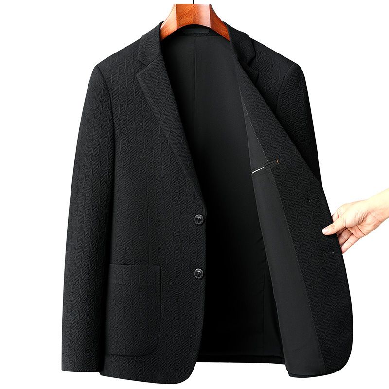 Men's Clothing Autumn and winter new jacquard elastic non iron suits for men's youth suits slim trend casual single suit jacket_viptrois.com