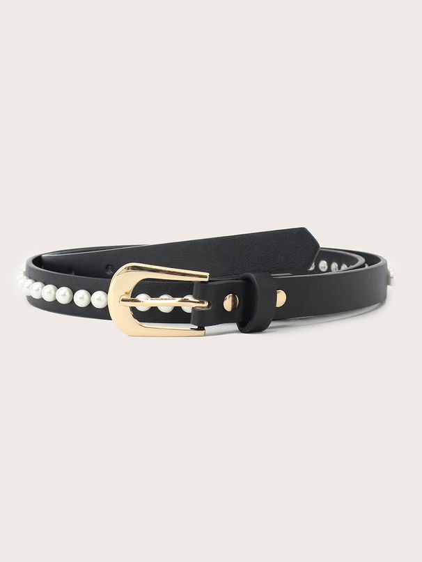 New Women's Decorative Versatile Jeans Full Of Pearls Personality Ins Trend Punk Style Fashion Belt_viptrois.com