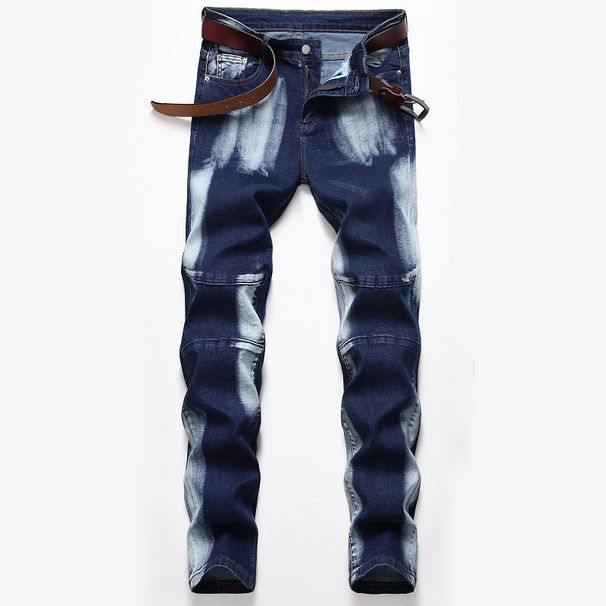 "Men's Stretch Straight Fit Jeans – Classic Washed Denim In Dark & Light Blue (Sizes 28-42)"_viptrois.com