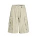 Men's Clothing Men's Summer Punk Distressed Raw Edge Large Pocket Wide Leg Shorts Solid Color Design_viptrois.com