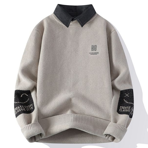 Pure Cross-Border Foreign Trade Dropshipping Hot-Selling Fashion New 2024 Autumn Winter Collar Knitted Sweater Men's Base_viptrois.com