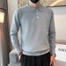 New Polo Shirt With Collar And Long Sleeves, Knitted Sweater, Men's Thin Design_viptrois.com