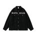 American Retro Fashion Letter Multi-Pocket Green Denim Men's Jacket High-End Spring And Autumn Top_viptrois.com
