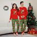 Christmas deer Snowman striped Christmas family dress printed home wear pajamas_viptrois.com