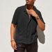 Men's Clothing Casual Knitted Shirt Summer New Style Solid Color Lapel Hollow Breathable Short Sleeved Top_viptrois.com