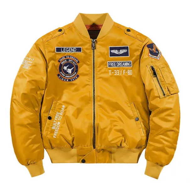 Jackets Spring And Fall New Ma1 Bomber Jacket Men's Fashion Brand American Embroidered Baseball Uniform Military Cargo_viptrois.com