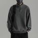 Japanese Retro Half-Zip Stand Collar Sweatshirt Men 2024 Spring Autumn New Fashion Trend Solid Color Casual Jacket Top_viptrois.com