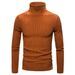 Men's Striped High Neck Knit Sweater – Slim Fit Acrylic-Blend Pullover With Ribbed Hem (Breathable, Lightweight, Winter Casual Wear, )_viptrois.com