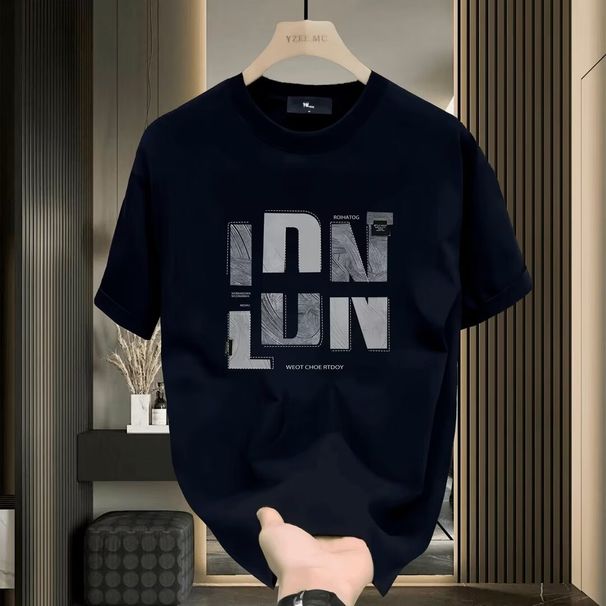 European High-End Heavyweight Men's Top Breathable Trendy Brand Soft Versatile T-Shirt Light Fashion Short Sleeve_viptrois.com