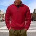 Men's Heavyweight Half-Zip Fleece Sweatshirt - Stand Collar Pullover With Japanese Brushed Polyester (10 Colors) | Relaxed Fit Winter Essential_viptrois.com
