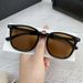 New Black Frame Brown Sunglasses Men's High-end Sense Ruffian Handsome Sunshade Anti-ultraviolet Sunglasses Women's Korean Version Fashion Box_viptrois.com