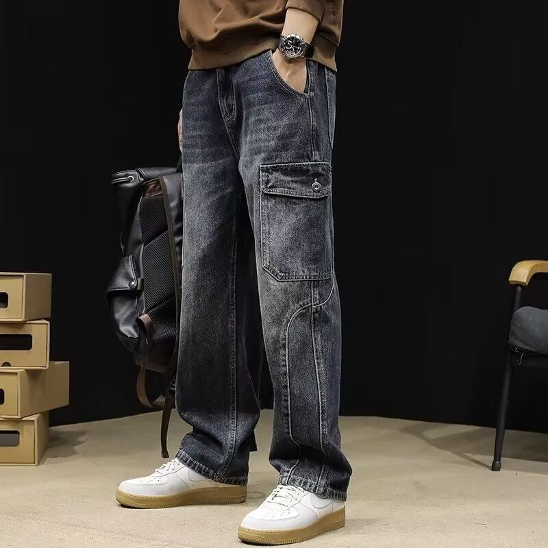 Men's Clothing Youth Spring And Autumn Camouflage Work Jeans Men's Slim Fit Skinny Foot Trendy Casual Long Pants Straight Men_viptrois.com