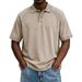 Men's Vintage Washed Cotton Short Sleeve Polo Shirt – Casual Button-Up Shirt In Retro Colors_viptrois.com