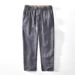 Men's Clothing Elastic Waist Linen Pants Straight Loose Trousers Linen Tencel Blended Breathable Pants_viptrois.com