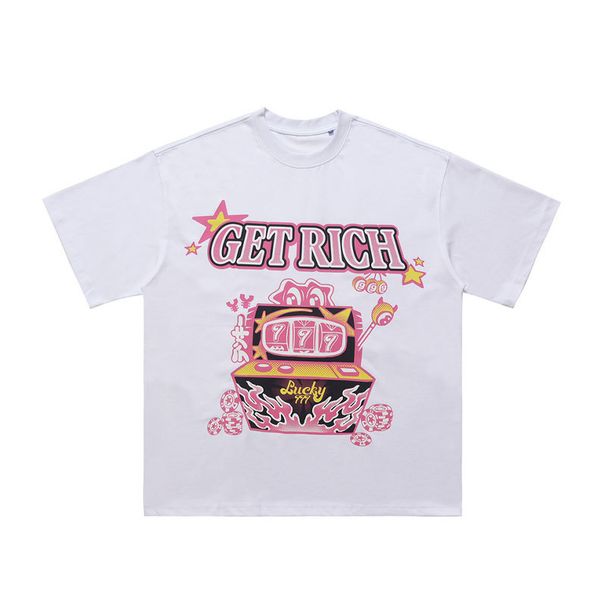 Letter Print 315g Pure Cotton American Street Style Loose T-Shirt For Men Summer New Model_viptrois.com
