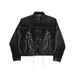 Men's Clothing Retro Tassel Washed Distressed Black Short Workwear Denim Jacket Men's Trendy Coat_viptrois.com