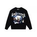 Brand Eagle Print Unisex Crew Neck Sweatshirt, Trendy Loose Fit, Long Sleeves_viptrois.com
