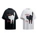 Men's Clothing Retro Painting Cat Design High end Men's Loose Short sleeved T shirt_viptrois.com