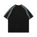Men's Clothing Retro Raglan Short Sleeved T Shirt Fashion Street Stitching Contrast Color Loose Short T Men And Women Couple Style Half Sleeved Top_viptrois.com
