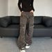 Men's Clothing Retro Distressed Washed Multi Pocket Workwear Jeans For Women Street Style Loose Casual Pants_viptrois.com
