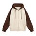 Men's Zip-Up Fleece Hoodie – Winter Streetwear Jacket With Thickened Inner Lining (Rabbit Wool Blend, Anti-Static, Distressed Print, M-3XL)_viptrois.com