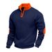 American-style Cross-border New Color-blocked Spring And Autumn Loose Casual Fleece-lined Heavyweight Stand-up_viptrois.com