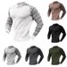 2025 Autumn New Waffle Bottom Shirt Men's Knitted Long Sleeve Printed Round Neck Slimming Top_viptrois.com