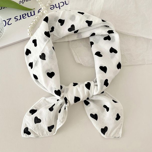 Cotton Linen Square For Women Spring Summer New Korean Style Fresh Floral Elegant Protection Small Neck Hair Band_viptrois.com