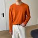 Autumn/Winter Knitted Men's Solid Color Inner Round Neck Long Sleeve T-shirt Sweater_viptrois.com