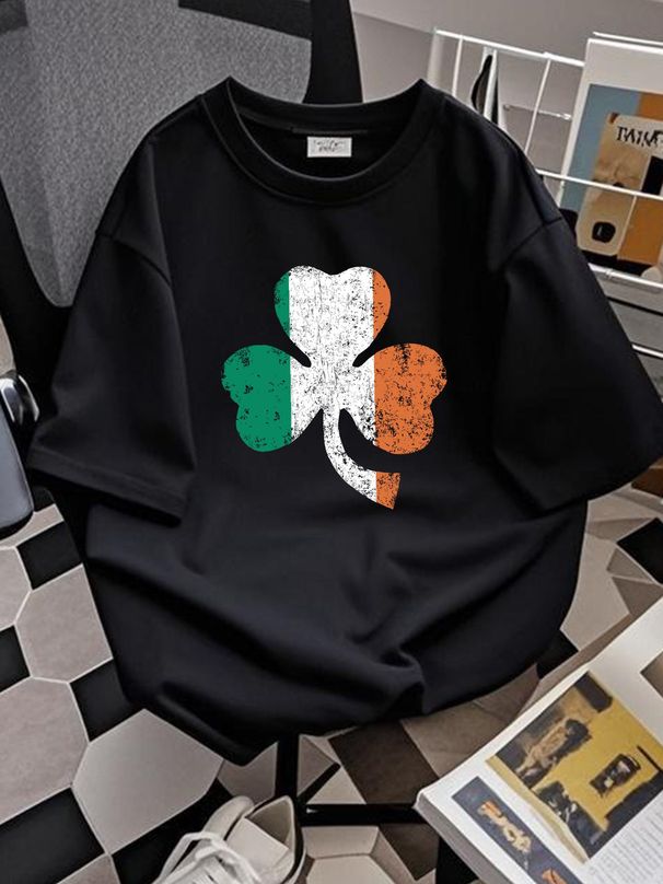 SHAMROCK IRISH FLAG T-SHIRT - Cloverleaf Ireland Dublin Belfast Irish Army Casual Unisex Versatile Soft Comfortable Fashion Designer Clothes_viptrois.com