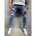 New Men's Slim Fit Ripped Pants New Men's Painted Jeans Factory Direct Sale_viptrois.com