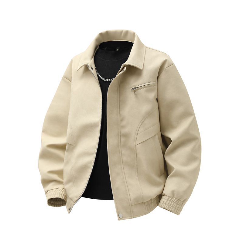 Vintage Distressed PU Leather Jacket For Men – Oversized Fit Up To 8XL, Retro Biker Style With Deconstructed Zipper & Multi-Pocket Design_viptrois.com