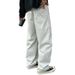 Unisex Distressed Straight-Leg Pants With Rivet Details - Oversized Streetwear Cargo Pants For Men & Women (Charcoal, Stone, Khaki, Black)_viptrois.com