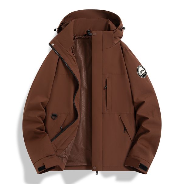 3-in-1 Unisex Waterproof Hiking Jacket With Detachable Fleece & Down Inner Layer For Outdoor Adventures - All-Season Windproof Thermal Coat_viptrois.com
