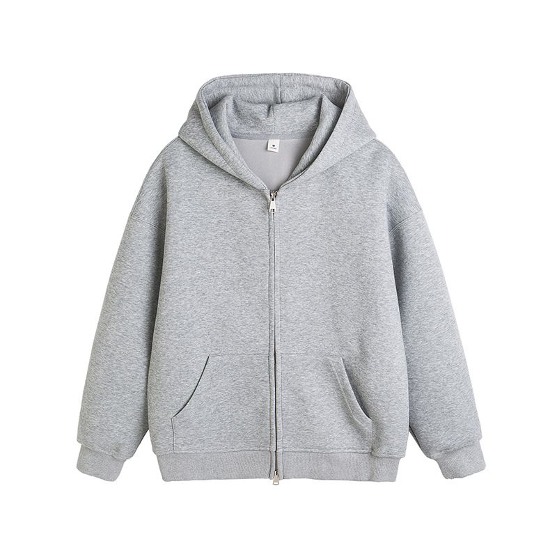 New Solid Color Hooded Cardigan Sweatshirt For Autumn And Winter, Men's Polo Shirt, Trendy And Versatile_viptrois.com
