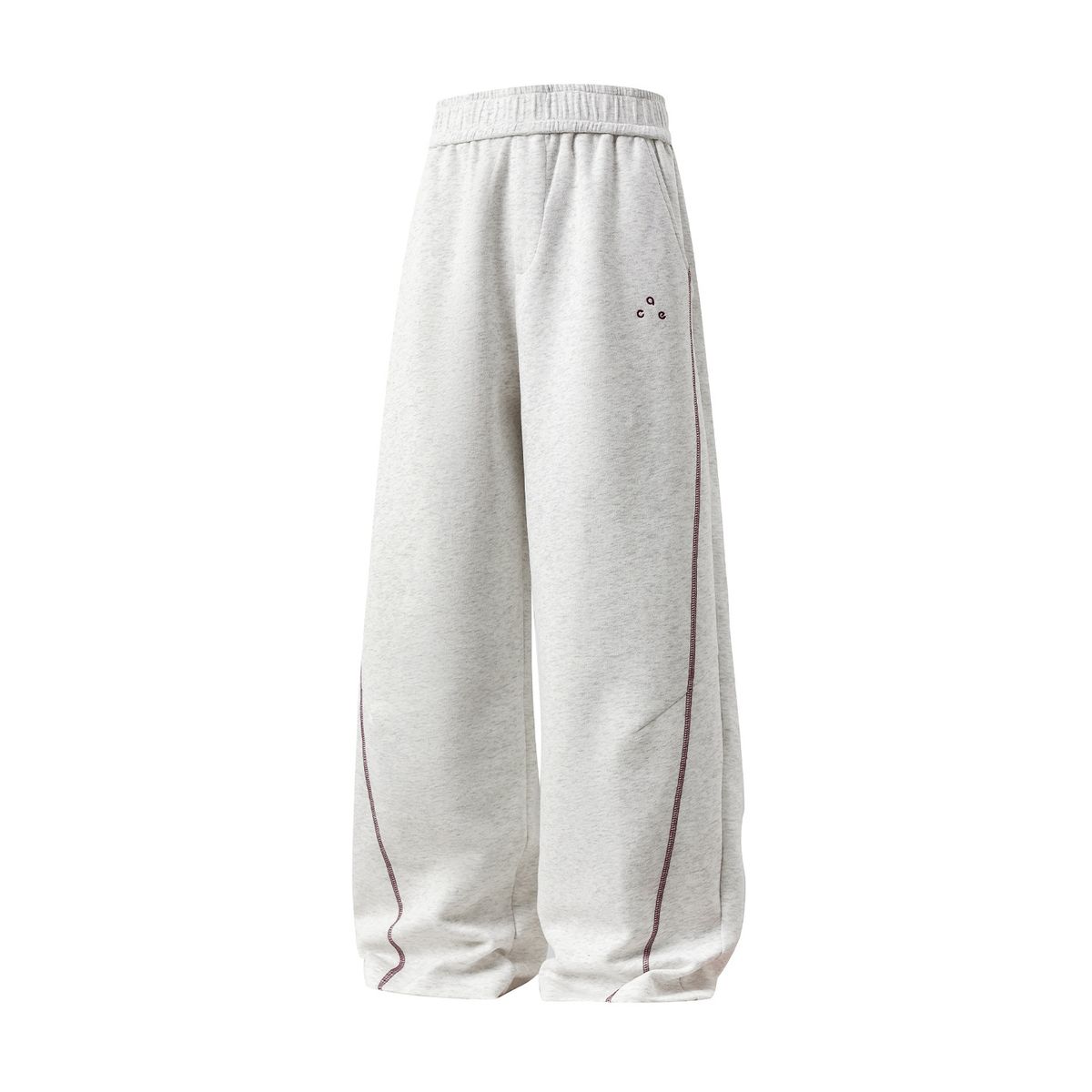Monochrome Man- Heavyweight Color-Block Stitching Casual Pants For Men, Autumn Style, Straight Loose Fit, Textured Long Pants, Trendy_viptrois.com