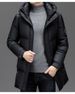 Winter New Thickened Mid-Length Jacket For Middle-aged And Young Men, Warm Casual Men's Hooded White Duck Down Coat_viptrois.com
