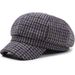 Plaid Octagonal Hat, Spring And Autumn Korean Style Casual Newsboy Cap, Fashionable Artist Hat, Duckbill Beret For_viptrois.com