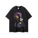 Men's Clothing High Street Dark Doberman Washed Old Short Sleeve T Shirt Street Lazy Style Tops_viptrois.com