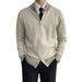 Autumn And Winter New Cardigan Sweater Men's Coat Jacket Contrast Color Stand Collar Business Warm Foreign Trade Cross Border Wholesale_viptrois.com