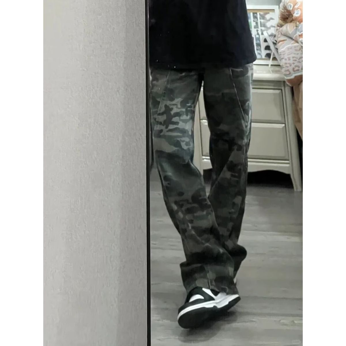 American Retro Camouflage Pants For Men, New Spring And Autumn Style, High Rise Jeans, Washed, Versatile, Logging Workwear Straight Leg Pants_viptrois.com