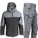 Patchwork Shark Skin Windbreaker Pants Set For Men With Fleece Lining And Waterproof Softshell Jacket Second Generation Outdoor Sport Wear_viptrois.com