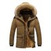 Winter Men's Plus Size Fur Collar Cotton Coat, Middle-aged And Elderly Cotton Coat, Plus Size Thick Cotton Coat_viptrois.com