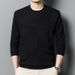Pure Spring And Autumn Thin Wool Knitted Base Shirt Men's Round Neck Middle-aged Sweater Mulberry Silk Long Sleeve T-shirt_viptrois.com