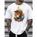 Camiseta Verano Manga Corta Con Cuello Redondo Y Estampado De Animales Para Hombres Manfinity Dauomo_viptrois.com