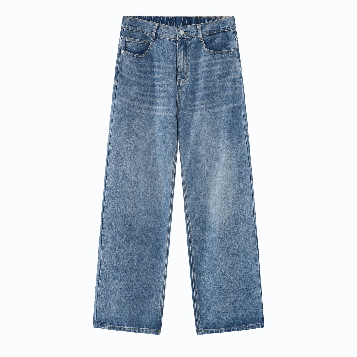Men's Clothing New Arrivals for All Seasons Loose Elastic Waist Straight Casual Jeans for Men_viptrois.com